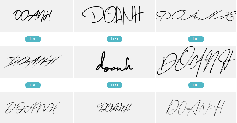 Mẫu chữ ký đẹp tên Doanh