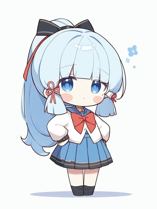 Chibi nữ đáng yêu trong trang phục học sinh