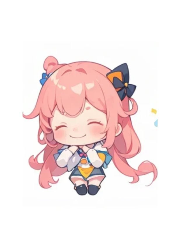 Hình ảnh chibi nữ cute đơn giản với chiếc nón lá