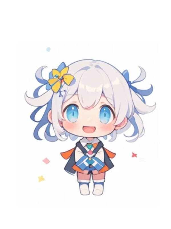 Hình ảnh chibi nữ cute đơn giản với mái tóc thẳng