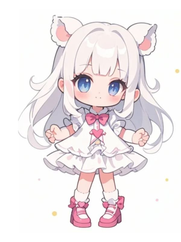 Hình ảnh cô gái chibi nữ đơn giản đội mũ lưỡi trai và đeo kính