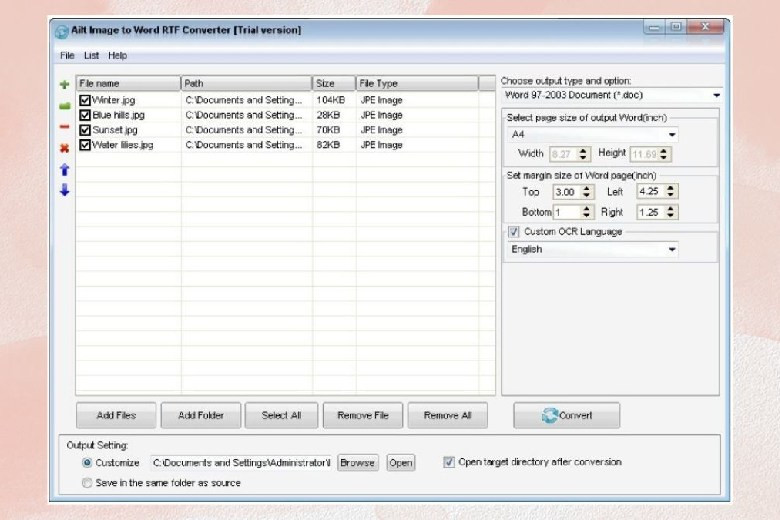 Ailt Image to Word RTF Converter - chuyển ảnh thành Word chuyên nghiệp